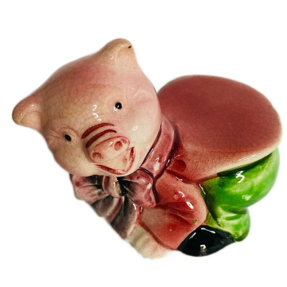 Anthropomorphic Pig Porcelain Salt or Pepper Shaker Vintage 1 Piece Only **SEE** - Picture 1 of 5